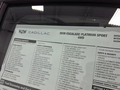 2026 Cadillac Escalade Platinum Sport