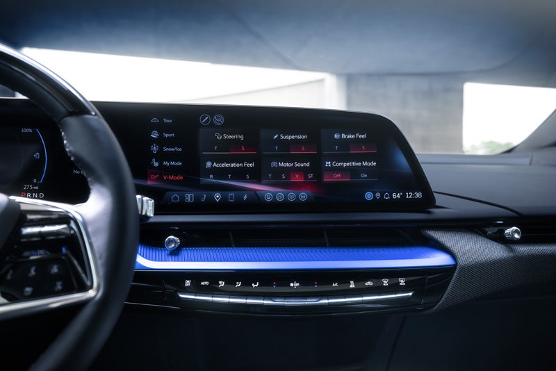 The 2026 OPTIQ-V Display Screen Displaying the V-Mode Settings | Lynn Layton Cadillac in Decatur AL